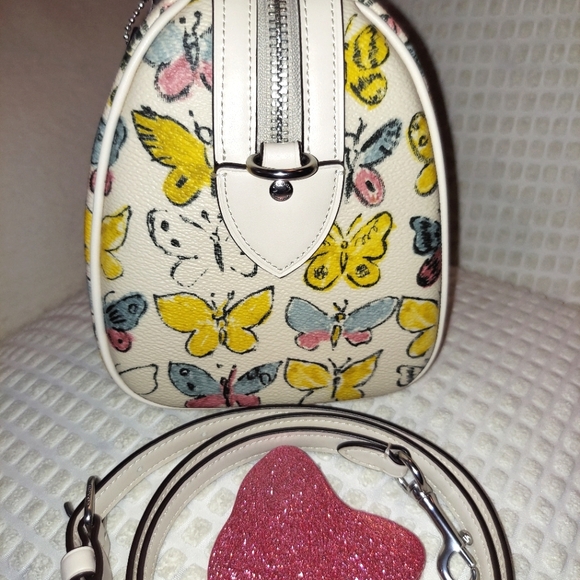 Coach NWT Rowan Satchel Crossbody w/ Butterfly Print & New Butterfly Mirror - Picture 6 of 15